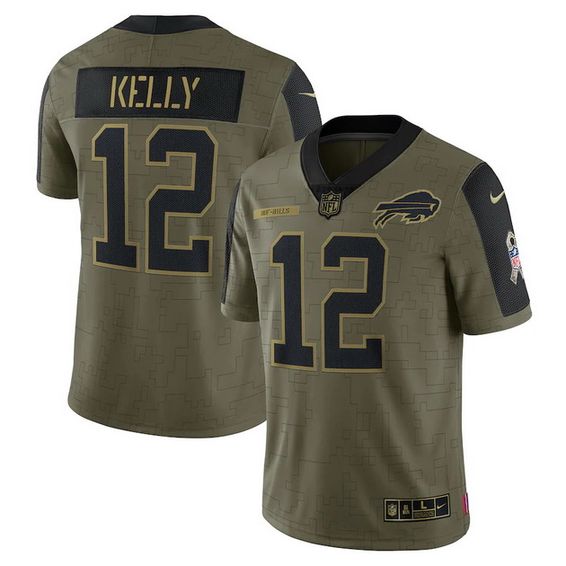 mens nike jim kelly olive buffalo bills 2021 salute to service retired player limited jersey